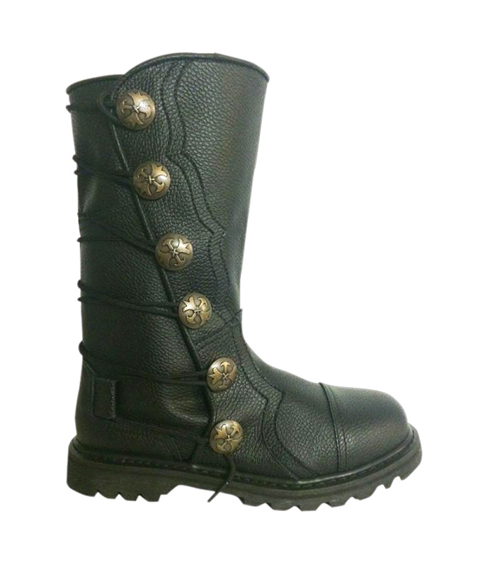 Mid-Calf Leather Boots - Black | JustInTymeBoots.com
