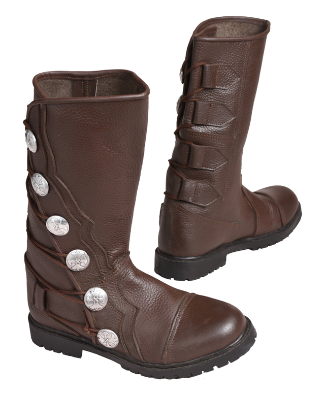 Mid-Calf Leather Boots - Brown | JustInTymeBoots.com